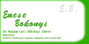 emese bokonyi business card