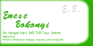 emese bokonyi business card